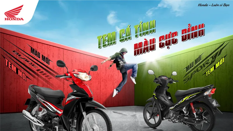 Honda Blade mới: Đậm chất thể thao với tem màu cá tính
