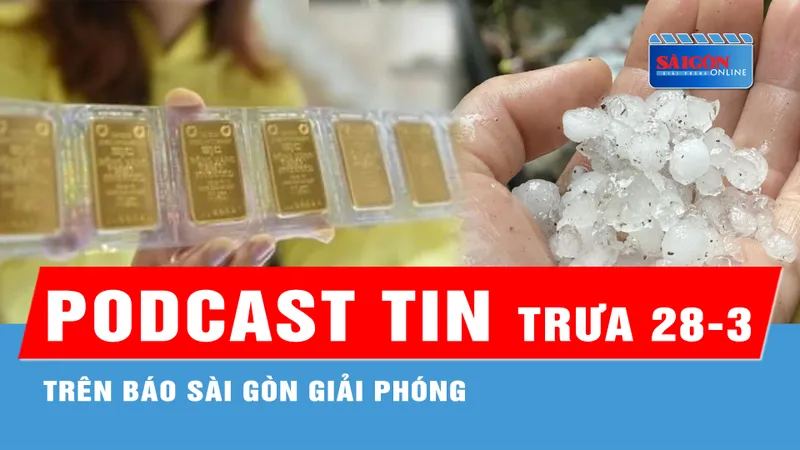 Podcast tin trưa 28-3: Vàng SJC trên 81 triệu đồng/lượng; Mưa đá xuất hiện ở Mù Cang Chải...