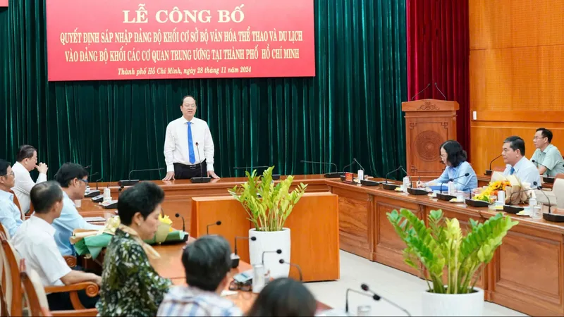 Sáp nhập Đảng bộ khối cơ sở Bộ VH-TT-DL vào Đảng bộ khối các cơ quan Trung ương tại TPHCM