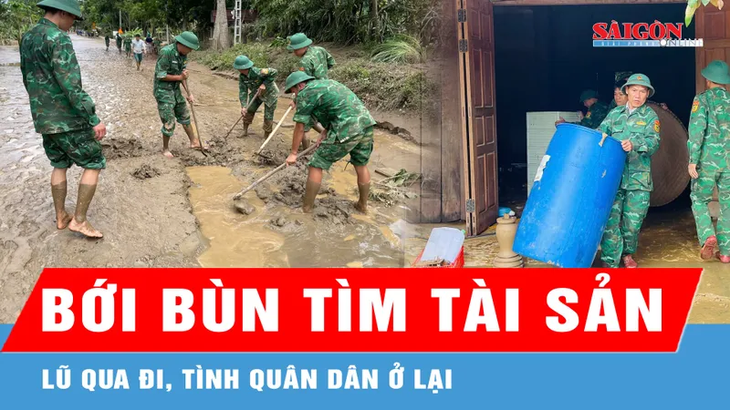 Bộ đội giúp người dân ổn định cuộc sống sau lũ