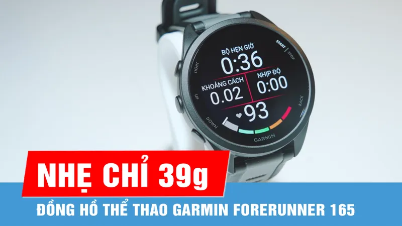 Đồng hồ chạy bộ Garmin Forerunner 165: Thiết kế gọn nhẹ, theo dõi sức khỏe toàn diện