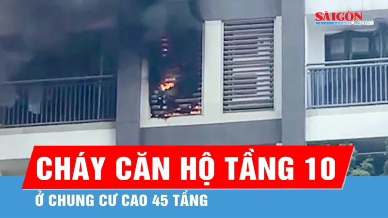 Kịp thời dập tắt đám cháy ở chung cư cao 45 tầng