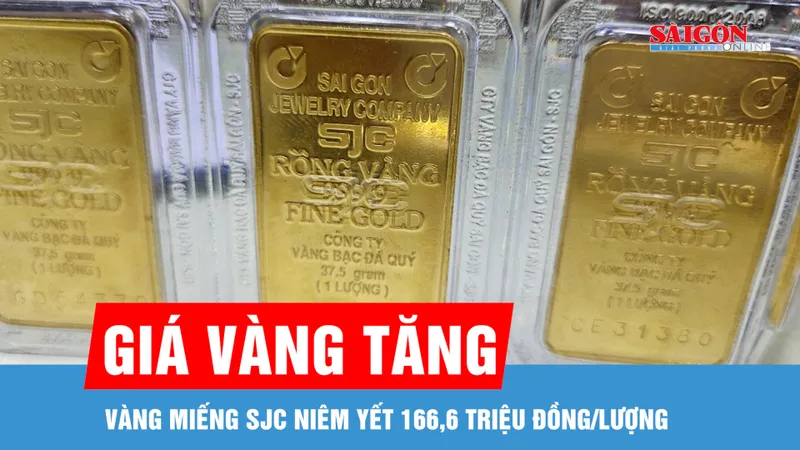 Sáng 4-5: Giá vàng trong nước tăng 600.000 đồng/lượng