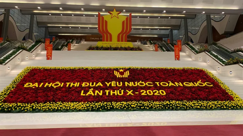 Đại hội Thi đua yêu nước toàn quốc lần thứ X khai mạc vào ngày 10-12 tại Trung tâm Hội nghị Quốc gia, Hà Nội. Ảnh: VGP