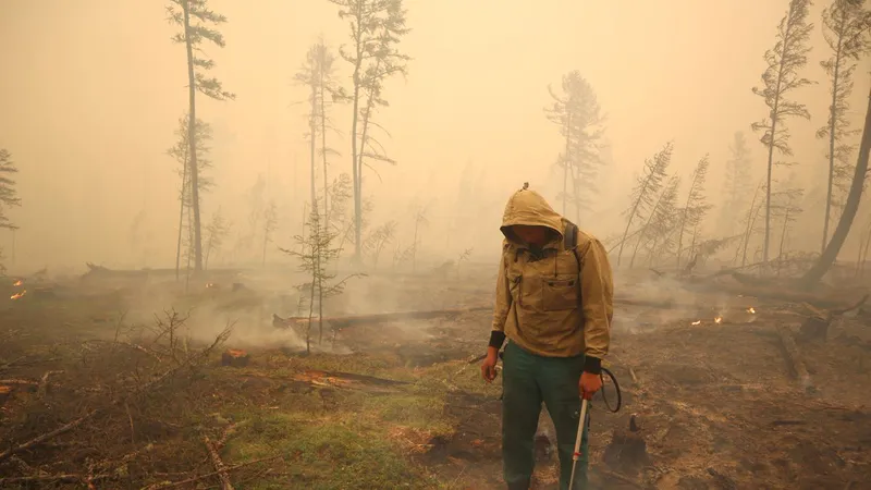 Sau trận hỏa hoạn ở Yakutia, Nga ngày 17-7. Ảnh: Reuters