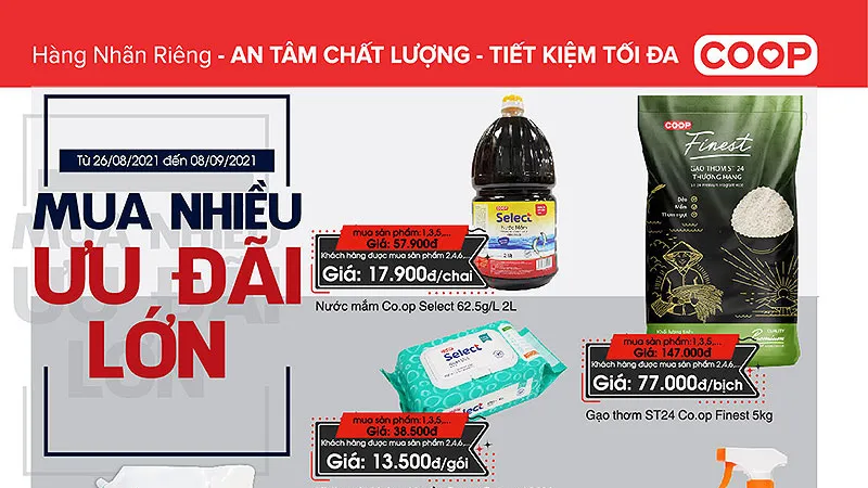 Hệ thống Saigon Co.op giảm giá hàng ngàn mặt hàng dịp lễ 2-9