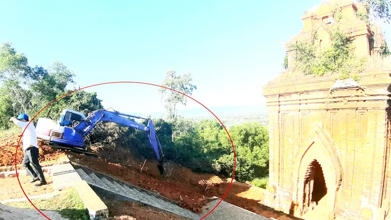 Vụ mang máy đào tôn tạo tháp Chăm ngàn năm tuổi: Làm rõ trách nhiệm các bên liên quan