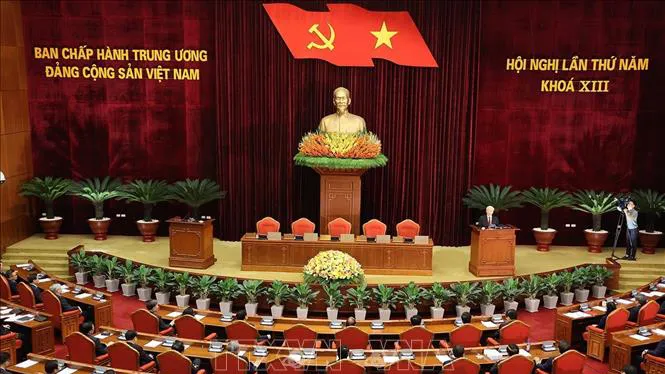 Tại Hội nghị Trung ương 5, Ban Chấp hành Trung ương đã bàn và thống nhất rất cao về chủ trương thành lập Ban Chỉ đạo cấp tỉnh về phòng, chống tham nhũng, tiêu cực. Ảnh: TTXVN