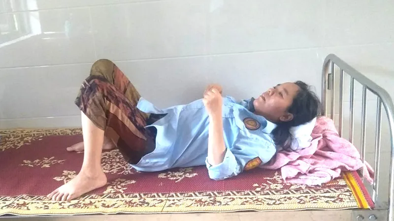 Chị Lê Thị Xuân lúc nằm điều trị tại Bệnh viện Tâm thần Hà Tĩnh