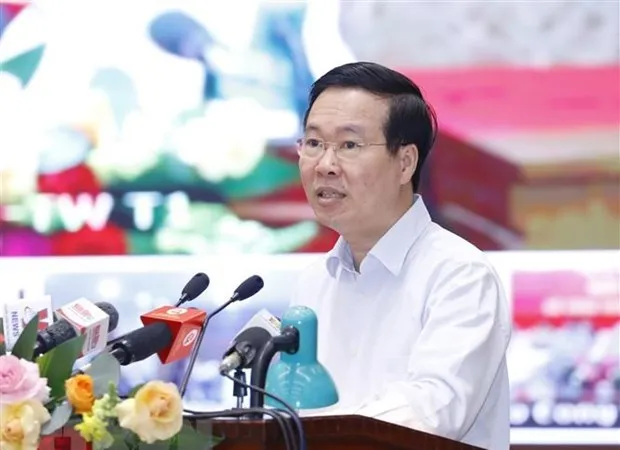 Thường trực Ban Bí thư Võ Văn Thưởng phát biểu chỉ đạo Hội nghị. Ảnh: TTXVN