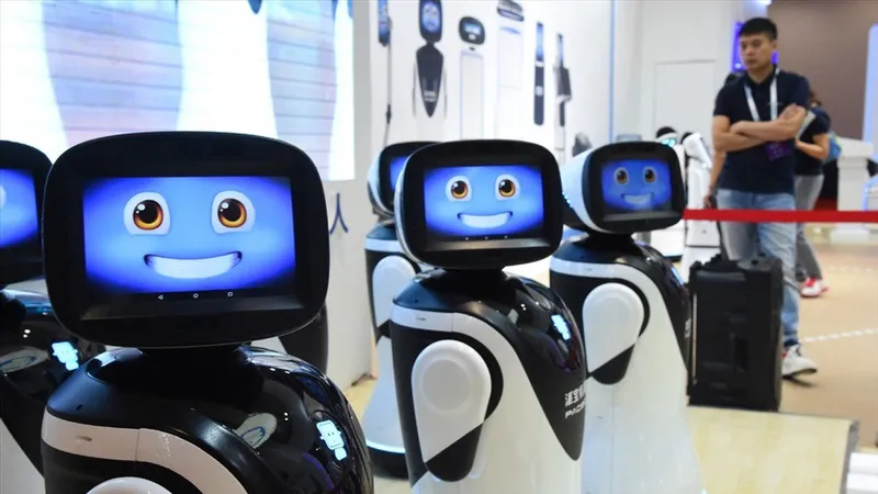  Robot lễ tân tại Hội nghị Robot thế giới 2019 ở quận Đại Hưng, Bắc Kinh, Trung Quốc. Ảnh: Tân Hoa xã