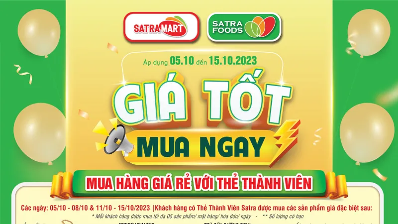 "Giá tốt mua ngay" tại hệ thống bán lẻ SATRA