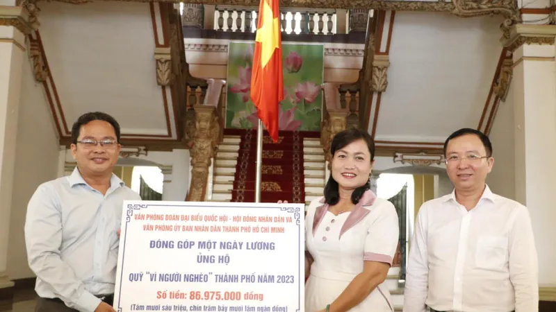 Ủng hộ một ngày lương chăm lo người nghèo