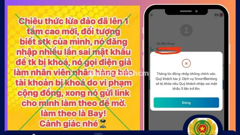 Nhiều người lan truyền thông tin cảnh báo thủ đoạn lừa đảo "nhập sai mật khẩu ngân hàng" trên mạng xã hội khiến nhiều người dân lo lắng, bất an.