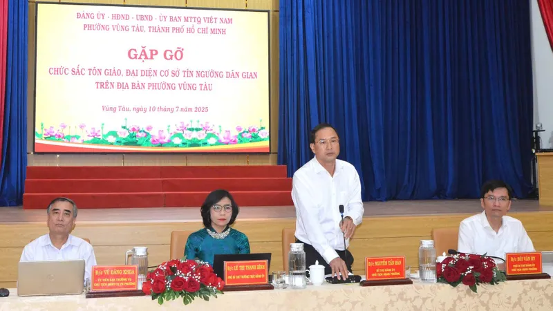 Lãnh đạo phường Vũng Tàu (TPHCM) gặp gỡ, lắng nghe chia sẻ của các chức sắc tôn giáo