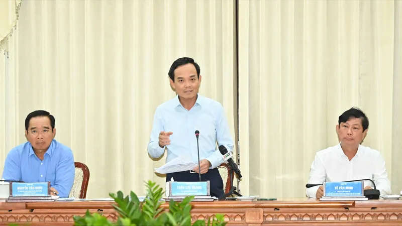 Bí thư Thành ủy TPHCM Trần Lưu Quang phát biểu