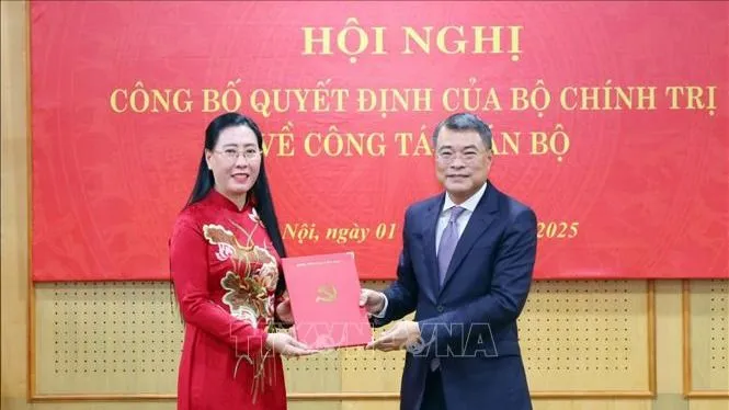 Đồng chí Bùi Thị Quỳnh Vân giữ chức Phó Trưởng Ban Tổ chức Trung ương