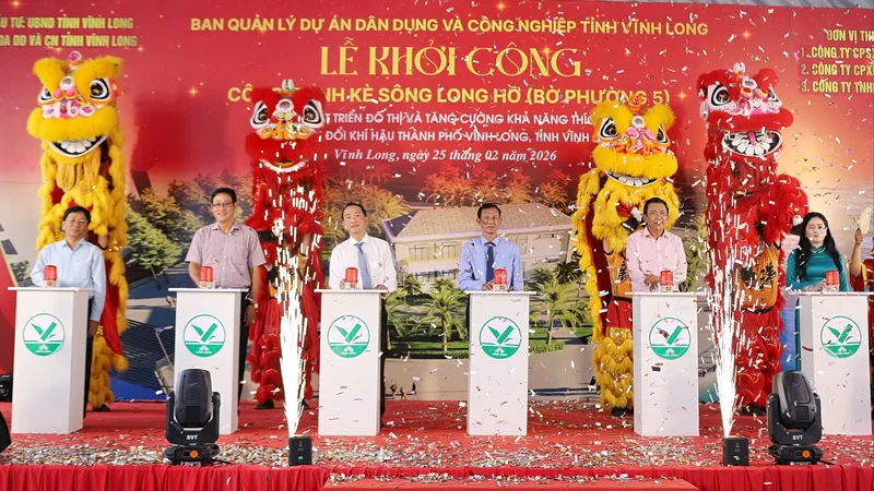 Vĩnh Long: Khởi công bờ kè nằm trong gói thầu 4.000 tỷ đồng