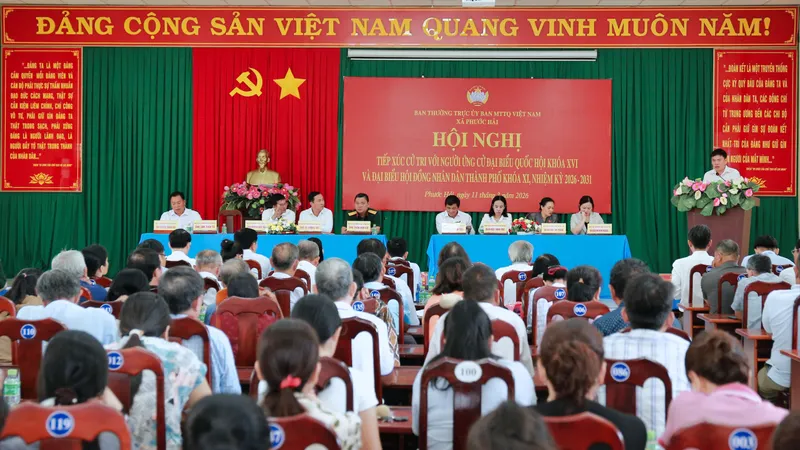 Những người ứng cử ĐBQH khóa XVI và ĐB HĐND TPHCM nhiệm kỳ 2026-2031 tiếp xúc cử tri tại xã Phước Hải
