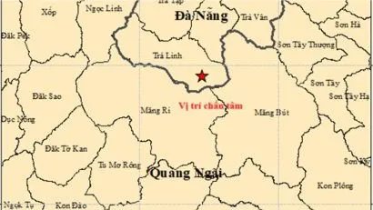 Bản đồ chấn tâm trận động đất lần 5
