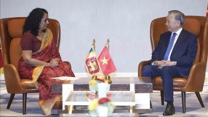 Tổng Bí thư, Chủ tịch nước Tô Lâm hội kiến Thủ tướng Sri Lanka Harini Amarasuriya