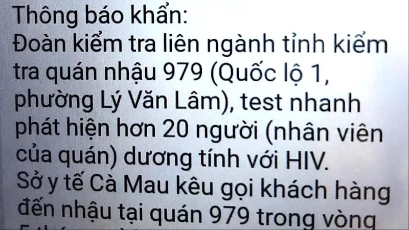 Vụ “20 nhân viên nhà hàng nhiễm HIV”: Xác minh, xử lý chủ tài khoản đăng tin sai sự thật