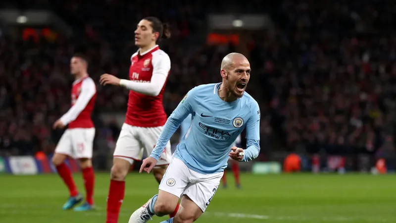 David Silva ăn mừng bàn thắng