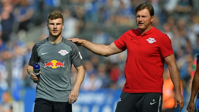Ralph Hasenhuttl và Tiomo Werner thời còn ở Leipzig