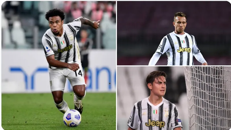 Weston McKennie (trái), Arthur Melo (trên) và Paulo Dybala (dưới)