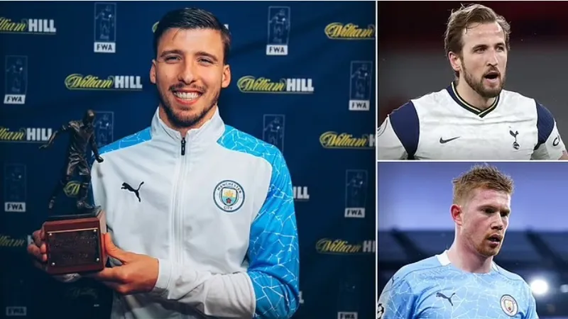 Ruben Dias nhận giải trước Harry Kane và De Bruyne