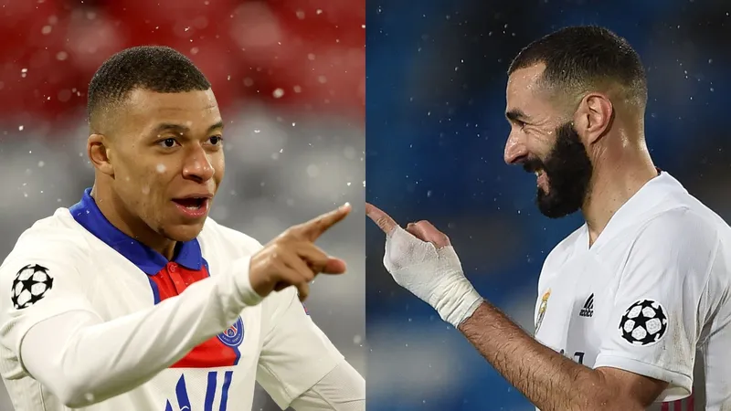 Kylian Mbappe và Karim Benzema