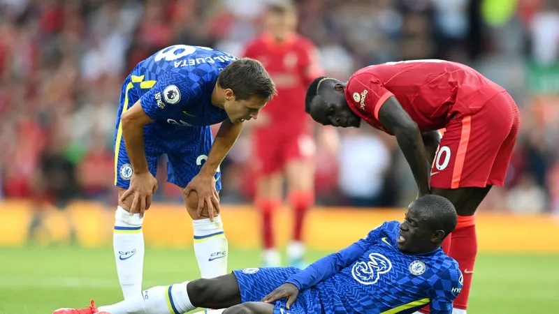 Kante tái phát chần thương ma81tb cá sau pha va chạm với Sadio Mane