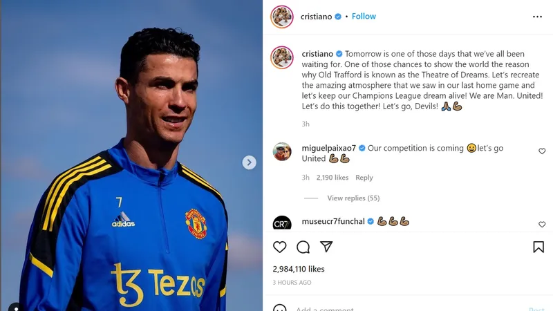 Dòng trạng thái của Ronaldo