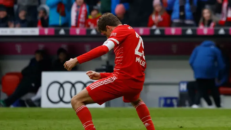 Thomas Muller ăn mừng bàn thắng vào lưới Bochum