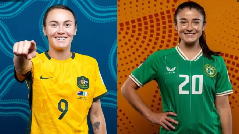 Caitlin Foord (Australia, trái)) và Marissa Sheva (Ailen)
