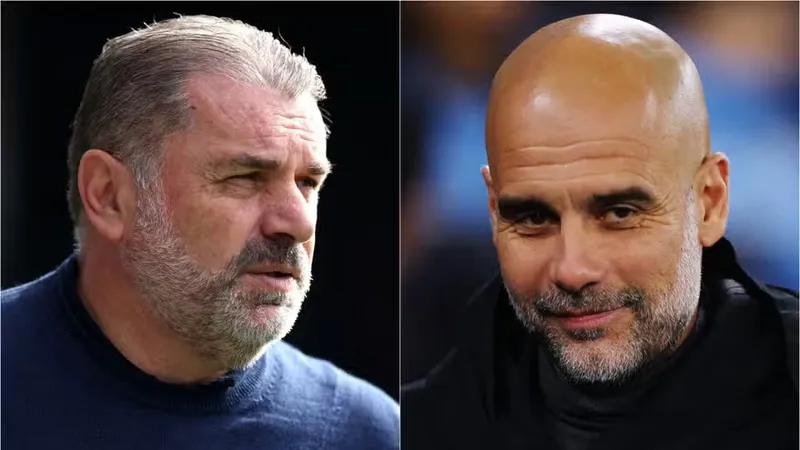 Ange Postecoglou và Pep Guardiola