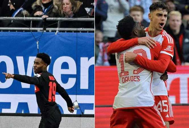 Nathan Tella (Bayer) và Pavlovic (Bayern) ghi bàn để 2 CLB ganh đua quyết liệt ngôi đầu bảng