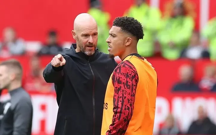 Erik ten Hag và Jadon Sancho