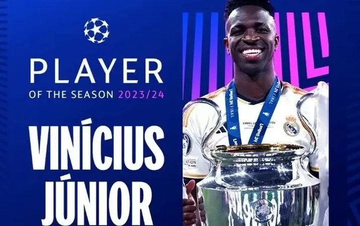 Vinicius Junior đã được UEFA vinh danh là Cầu thủ xuất sắc nhất mùa giải Champions League