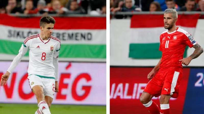 Adam Nagy (Hungary) và Valon Behrami (Thụy Sĩ)
