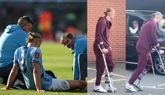 Manchester City lo lắng chấn thương Erling Haaland