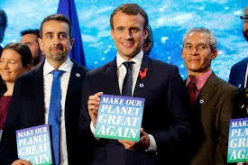 Tổng thống Pháp Emmanuel Macron trong buổi công bố. Ảnh: REUTERS