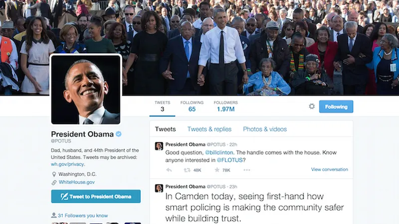 Tài khoản của cựu Tổng thống Obama mất hàng triệu người theo dõi. Ảnh: Twitter