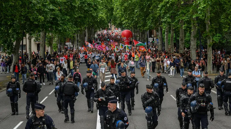 Một cuộc tuần hành ở Toulouse phản đối phe cực hữu. Ảnh: Getty Images
