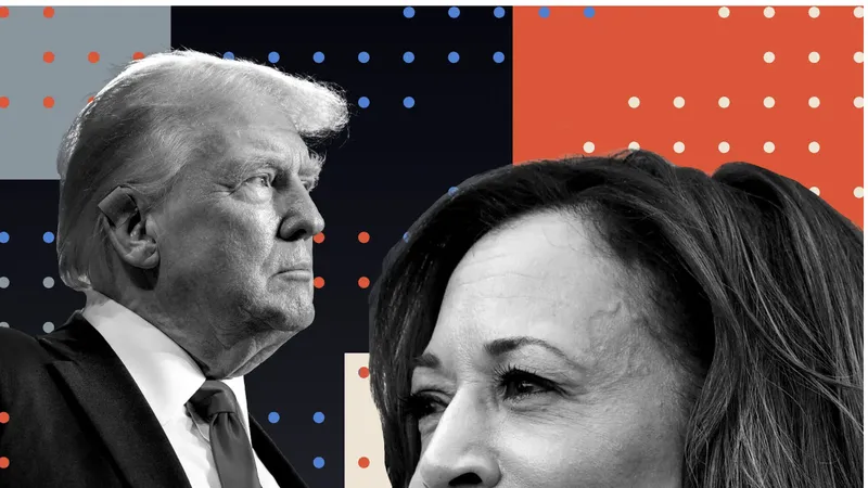 Phó Tổng thống Kamala Harris và cựu Tổng thống Donald Trump đang gần như cân sức. Ảnh : Getty Images