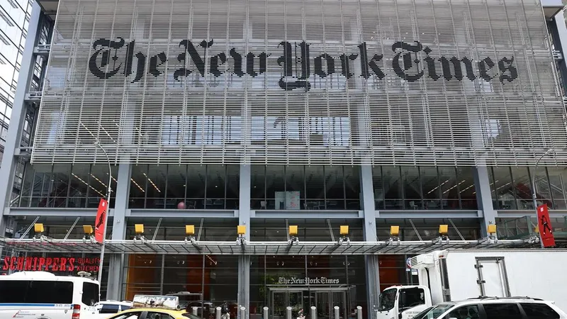 Trụ sở nhật báo The New York Times (Mỹ). Ảnh: Jakub Porzycki/NurPhoto 