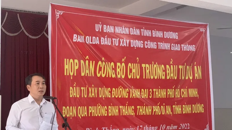 Đại diện Ban Quản lý dự án đầu tư xây dựng công trình giao thông Bình Dương thông tin về dự án