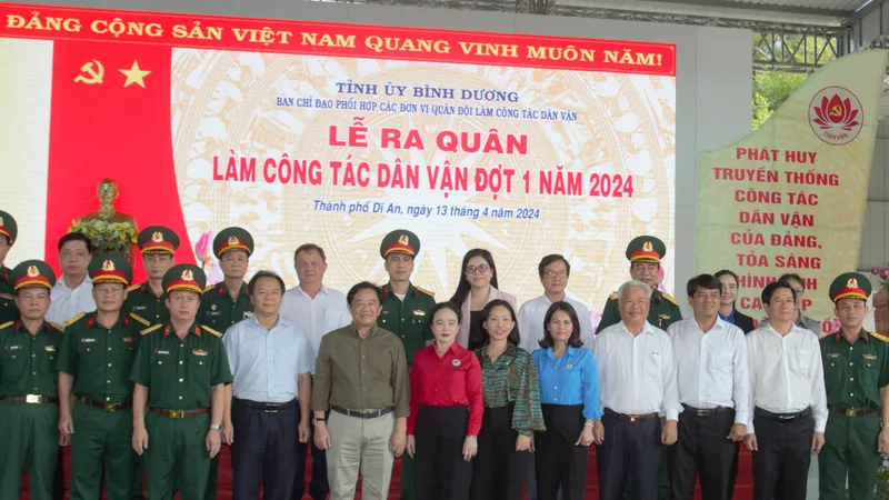Bình Dương: Hơn 1.500 người ra quân làm công tác dân vận đợt 1-2024
