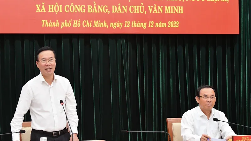 Thường trực Ban Bí thư Võ Văn Thưởng làm việc với Ban Thường vụ Thành ủy TPHCM