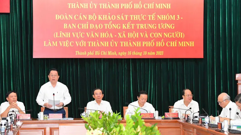Trưởng Ban Tuyên giáo Trung ương Nguyễn Trọng Nghĩa: TPHCM cần có giải pháp mang tính đột phá về văn hóa, xây dựng con người